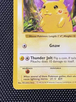 Pikachu Red Cheeks Shadowless 58/102 Base Set 1999 Pokemon TCG Card MP/LP - Image 5