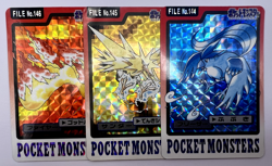 Pokemon Card Articuno Zapdos Moltres Bandai Carddass File No.144 145 146 - Image 1