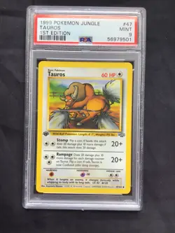 Pokemon Cards: Jungle 1st Edition Uncommon: Tauros 47/64 PSA 9 - Image 2
