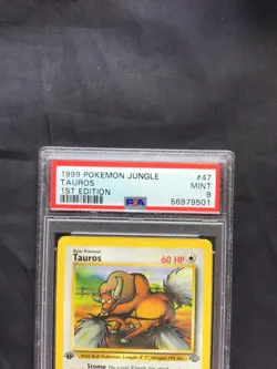 Pokemon Cards: Jungle 1st Edition Uncommon: Tauros 47/64 PSA 9 - Image 3
