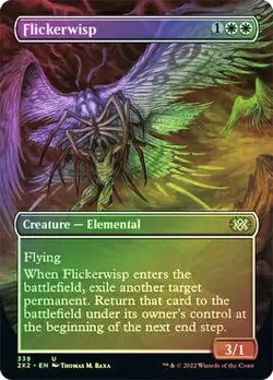 MTG Double Masters 2022 Flickerwisp x2(1 Is Foil) Borderless Creature NM/M - Image 1