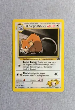 Pokemon TCG - Lt. Surge's Raticate - Gym Heroes set 53/132 - Image 1