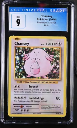 Chansey #70/108 English CGC 9 2016 Pokemon Evolutions - Image 1