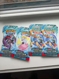 Pokemon Scarlet & Violet Journey Together Sleeved Booster Pack Art Set Of 4 - Image 1