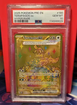 Pokemon Prismatic Evolutions Gold Terapagos EX - 180/131 PSA 10 - low pop - Image 1