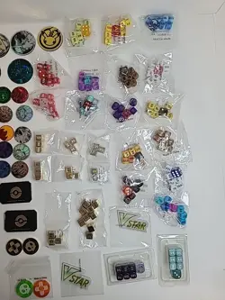 Pokemon TCG Coin & Dice Lot - 70+ Coins, ETB Dice Sets, Metal Markers - Image 4