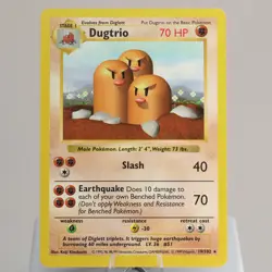 Pokemon TCG - Dugtrio 19/102 Base Set Rare Shadowless WOTC 1999 - EXC/NM - Image 2