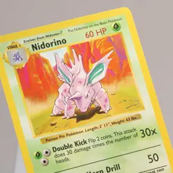 Pokemon TCG - Nidorino 37/102 Base Set Uncommon Shadowless WOTC 1999 - NM - Image 1