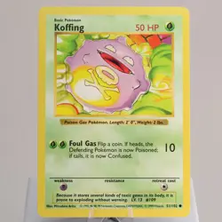 Pokemon TCG - Koffing 51/102 Base Set Common Shadowless WOTC 1999 - EXC/NM - Image 2