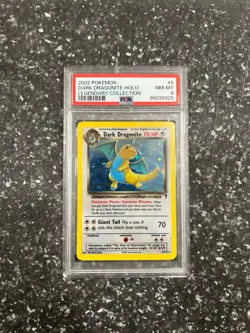 2002 Pokemon Legendary Collection Dark Dragonite Holo PSA 8 - Image 1
