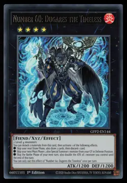 Yugioh Number 60: Dugares the Timeless GFP2-EN144 1st Edition Ultra Rare NM - Image 1