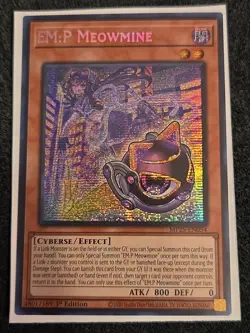 Yugioh EM:P Meowmine MP25-EN054 1st Edition Prismatic Secret Rare NM - Image 1