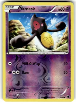 Yamask 55/116 C Reverse Holo Pokemon TCG Card Plasma Freeze NM - Image 1