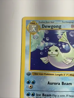Dewgong 025/102 Base Set (Shadowless) Regular 1st Edition Rare Pokemon TCG Card - Image 2