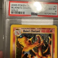 2000 Blaine's Charizard 002/132 Pokemon Card Vintage Gym Challenge Holo PSA 6 - Image 2
