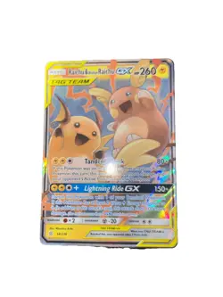 Pokemon TCG Unified Minds Holo Card Raichu Alolan Raichu GX 54/236 NM Condition - Image 1