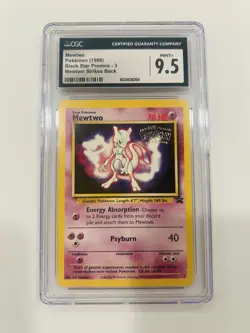 CGC 9.5 MINT+ Mewtwo # 3 WB Movie WOTC Black Star PROMO Pokemon Card - Image 1