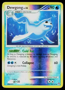 Pokemon Card Dewgong 45/123 Mysterious Treasures Reverse Holo - Image 1