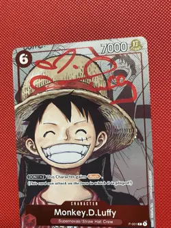 Monkey D Luffy Promo 25th Anniversary Alt Art P-001 One Piece Card Signed Voice - Image 4