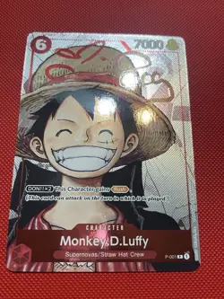 Monkey D Luffy Promo 25th Anniversary Alt Art P-001 One Piece Card Signed Voice - Image 5
