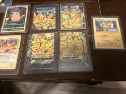 Pokemon Pikachu Card Lot Basic Rare and in good condition includes full v union - Image 1