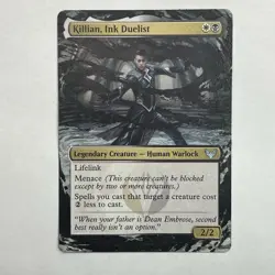mtg altered art hand painted Magic the Gathering Killian, Ink Duelist, Commander - Image 1