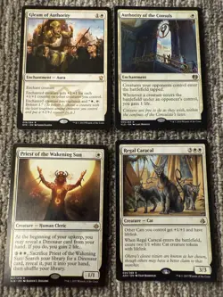 MTG Rare White Lot 4 Authority of the Consuls Regal Caracal Priest Wakening Sun - Image 1