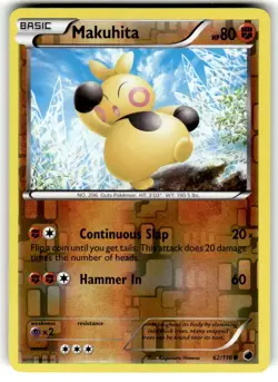 Pokemon Makuhita Reverse Holo 62/116 PLF Plasma Freeze NM - Image 1