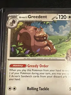 Pokemon Arven's Greedent 159/182 Destined Rivals Cosmo Holo **Blister Exclusive* - Image 5
