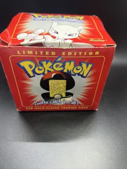 **SEALED(RARE)* 1999 LIMITED EDITION Pokemon 23K Gold Plated MEWTWO Bar - Image 1