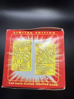 **SEALED(RARE)* 1999 LIMITED EDITION Pokemon 23K Gold Plated MEWTWO Bar - Image 2