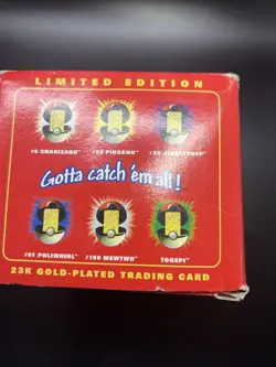 **SEALED(RARE)* 1999 LIMITED EDITION Pokemon 23K Gold Plated MEWTWO Bar - Image 3