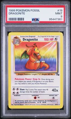 1999 Dragonite Fossil Non Holo PSA 9 Pokemon Tcg - Image 1