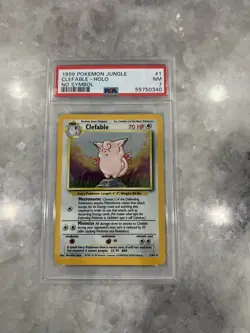PSA 7 Near Mint Clefable HOLO NO SYMBOL ERROR Pokemon Jungle WOTC 1999 1/64 - Image 1