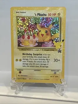 Pokemon Pikachu TCG Birthday Celebrations Holo Rare Card #24 - Image 1
