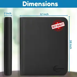 Top Loader Binder - 9 Pocket Card for 3"x4" Large Standard Size, Black - Image 3