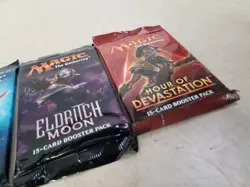 Lot of 3 Magic The Gathering Kaldheim, Hour of Devastation, Eldritch Moon Packs - Image 2