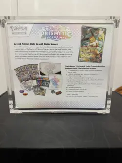 Pokemon Prismatic Evolutions PC ETB Sealed New Mint W/ Acrylic Display Case - Image 2