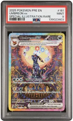 2025 POKEMON PRISMATIC EVOLUTIONS 161 UMBREON EX SPECIAL ILLUSTRATION RARE PSA 9 - Image 1