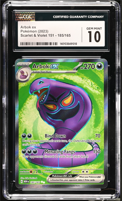 Pokemon TCG - Scarlet & Violet 151 (2023) - Arbok ex 185/165 - CGC 10 GEM MINT - Image 1