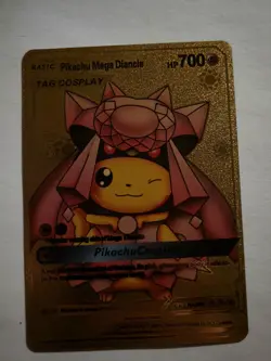 Pokemon Pikachu Gold Foil Mega Diancie - Custom Fan Art Mint Pokemon! - Image 1