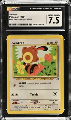 Sentret 63/75 Neo Discovery Pokemon TCG Graded CGC 8.5 (2001) Sumiyoshi Kizuki - Image 1