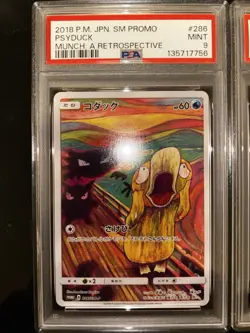 PSA 9 Pokemon Munch The Scream SEQ Psyduck 286 Rowlet 290 Eevee 287/SM-P Set 3 - Image 3