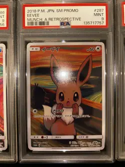 PSA 9 Pokemon Munch The Scream SEQ Psyduck 286 Rowlet 290 Eevee 287/SM-P Set 3 - Image 4