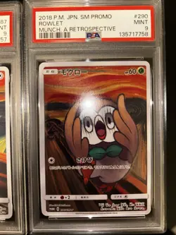 PSA 9 Pokemon Munch The Scream SEQ Psyduck 286 Rowlet 290 Eevee 287/SM-P Set 3 - Image 5