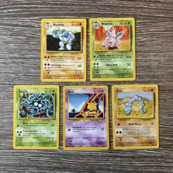 5x Pokemon Cards Wotc Vintage Card Bundle BASE SET (12) - Image 1