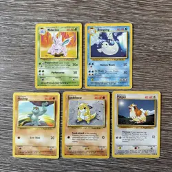 5x Pokemon Cards Wotc Vintage Card Bundle BASE SET (10) - Image 1
