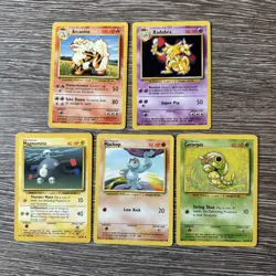 5x Pokemon Cards Wotc Vintage Card Bundle BASE SET (9) - Image 1