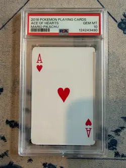 2016 Pokemon Playing Cards: Mario Pikachu Ace of Hearts - PSA Gem Mint 10 - Image 1