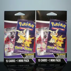 2x MJ Holding 2025 Pokemon TCG Trick Or Trade 14 Cards Plus 1 Foil & 1 Mini Pack - Image 1